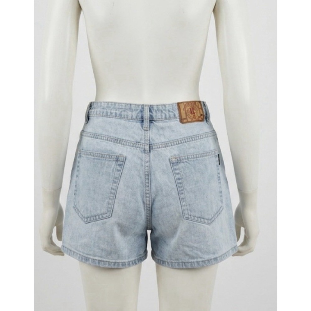 Route 66 Womens Denim Shorts 14 Light Wash 100% Cotton Classic High Rise Mom 90s